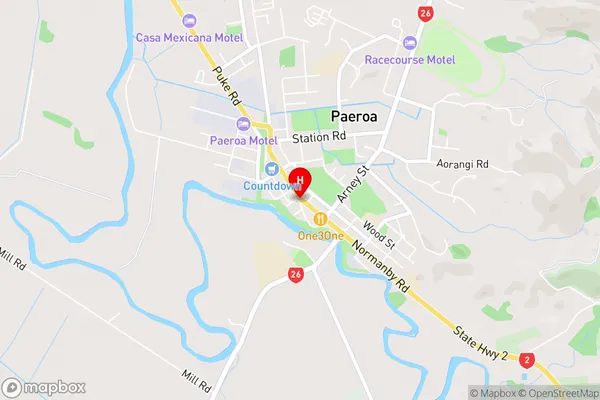 Paeroa,Waikato Area Map