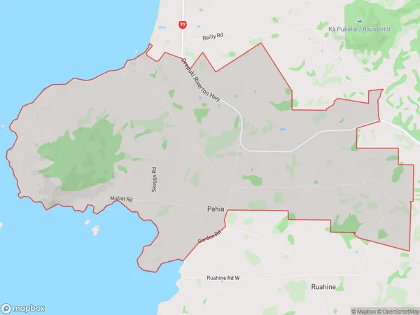 Pahia, Southland Polygon Area Map