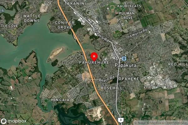 Pahurehure,Auckland Satellite Map