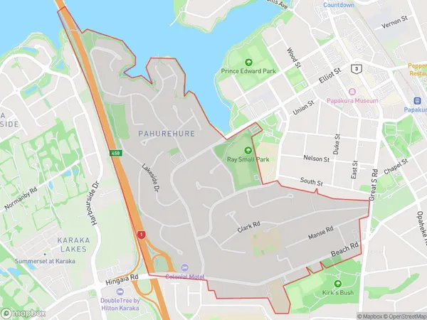 Pahurehure, Auckland Polygon Area Map