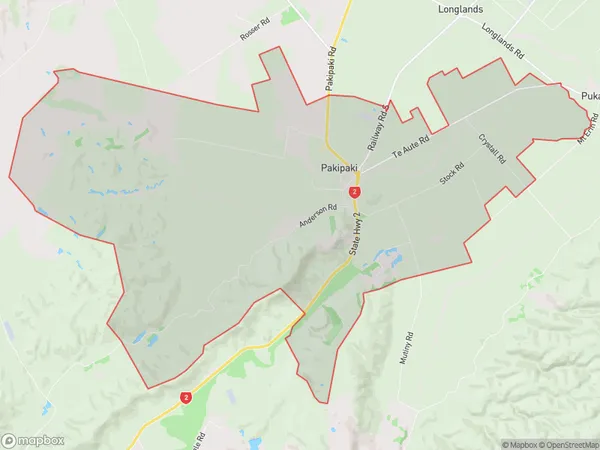 Pakipaki, Hawke's Bay Polygon Area Map