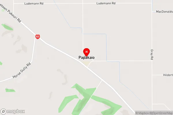 Papakaio,Otago Area Map