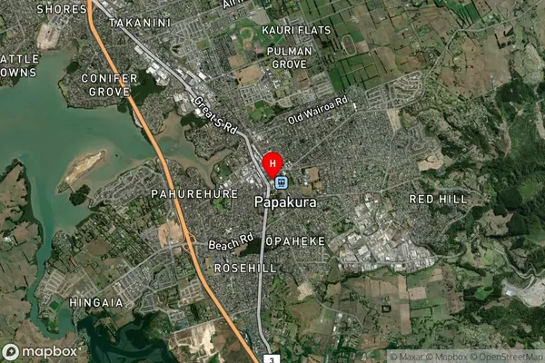 Papakura,Auckland Satellite Map