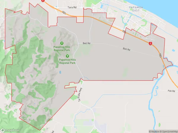 Papamoa, Bay of Plenty Polygon Area Map