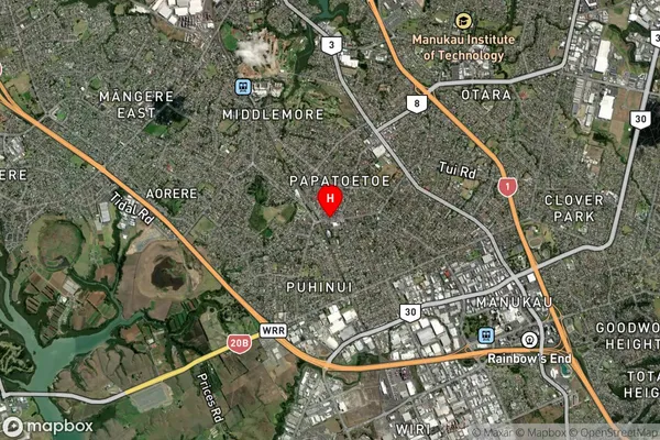 Papatoetoe,Auckland Satellite Map