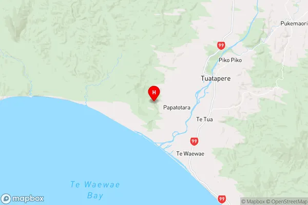 Papatotara,Southland Region Map