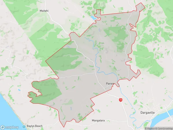 Parore, Northland Polygon Area Map