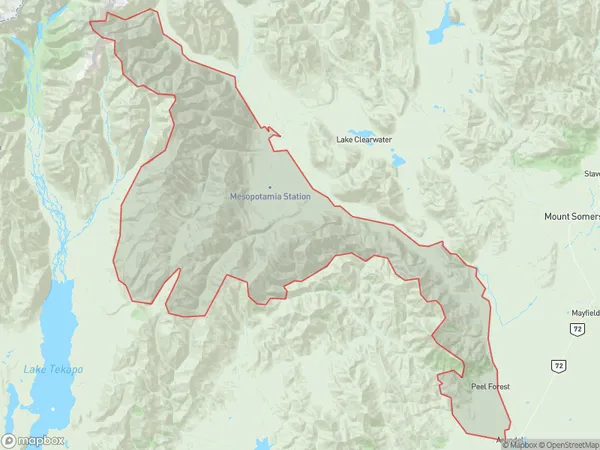 Peel Forest, Canterbury Polygon Area Map