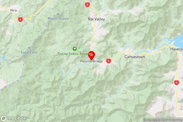 Pelorus Bridge,Marlborough Region Map