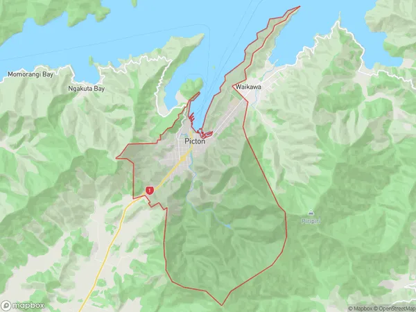 Picton, Marlborough Polygon Area Map