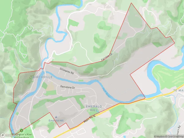 Birchville, Wellington Polygon Area Map