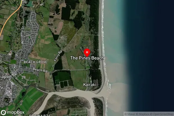 The Pines Beach,Canterbury Satellite Map