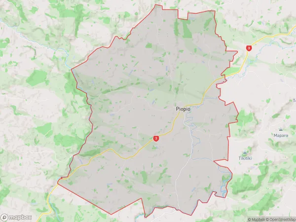 Piopio, Waikato Polygon Area Map