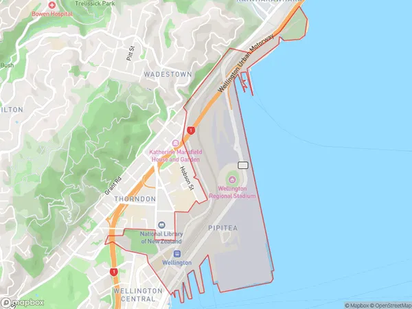 Pipitea, Wellington Polygon Area Map