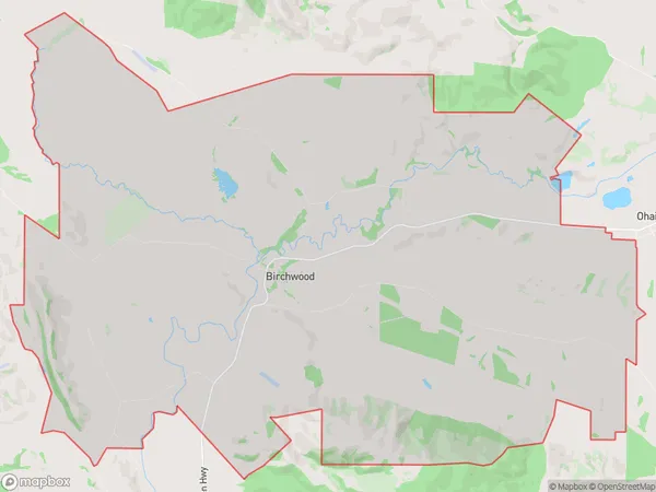 Birchwood, Southland Polygon Area Map