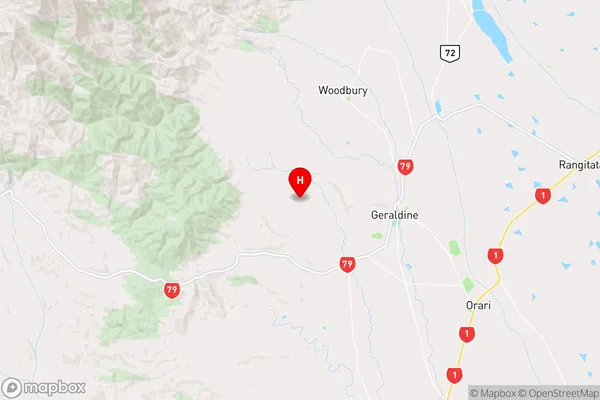 Pleasant Valley,Canterbury Region Map