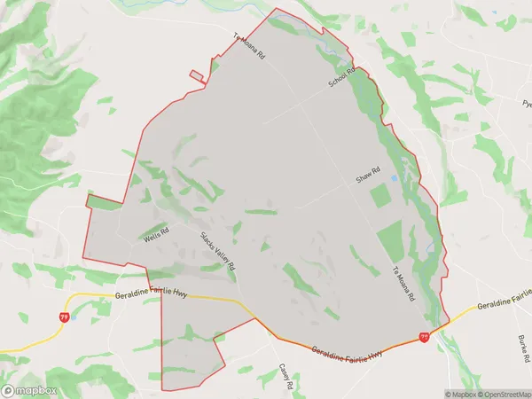 Pleasant Valley, Canterbury Polygon Area Map