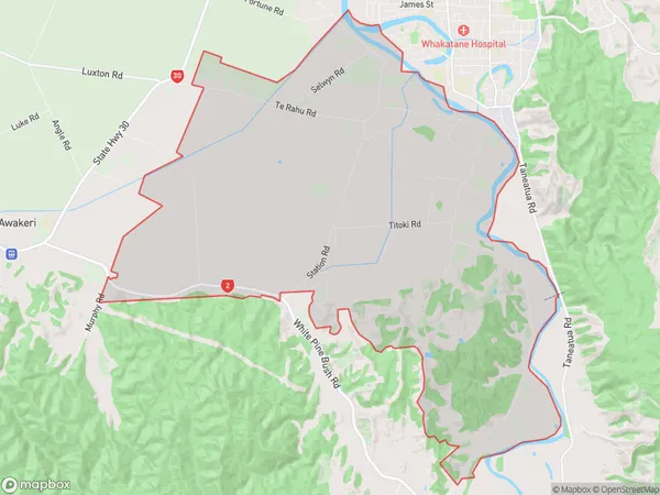 Poroporo, Bay of Plenty Polygon Area Map