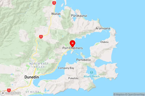 Port Chalmers,Otago Region Map