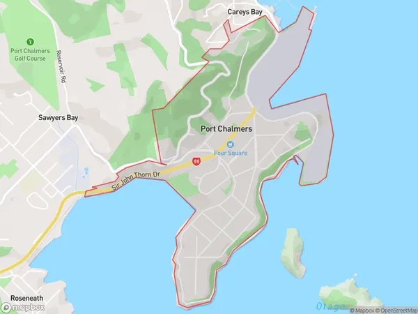 Port Chalmers, Otago Polygon Area Map