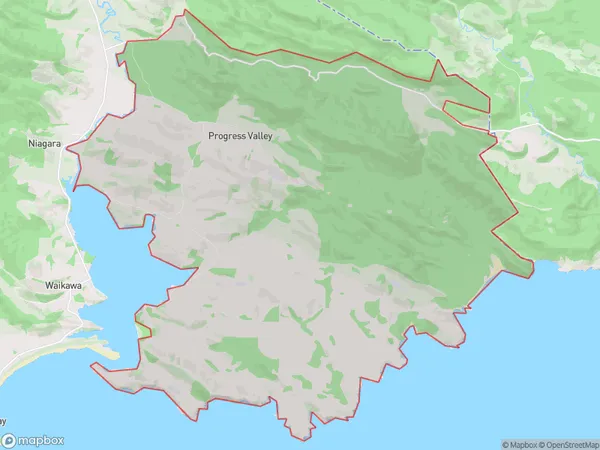 Progress Valley, Southland Polygon Area Map