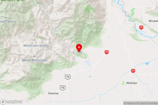 Pudding Hill,Canterbury Region Map