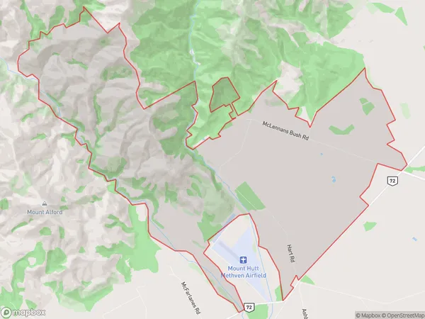 Pudding Hill, Canterbury Polygon Area Map