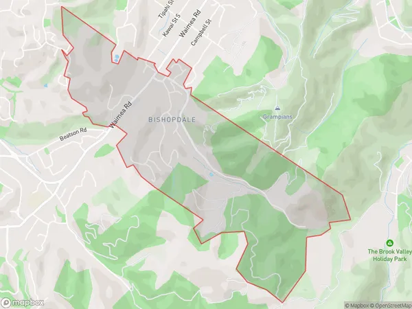 Bishopdale, Nelson Polygon Area Map