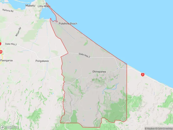 Pukehina, Bay of Plenty Polygon Area Map