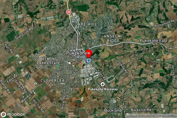 Pukekohe,Auckland Satellite Map