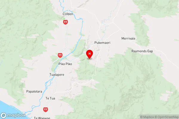 Pukemaori,Southland Region Map