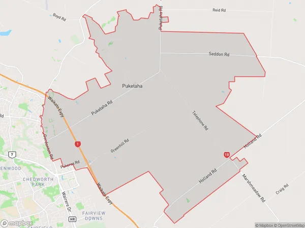 Puketaha, Waikato Polygon Area Map