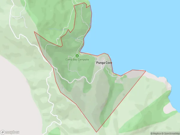 Punga Cove, Marlborough Polygon Area Map