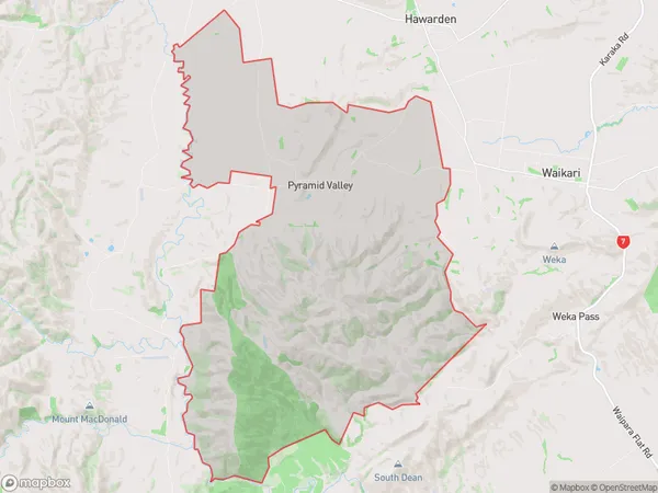 Pyramid Valley, Canterbury Polygon Area Map