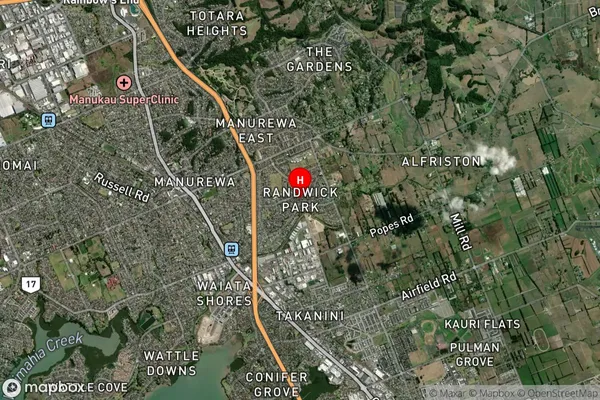 Randwick Park,Auckland Satellite Map