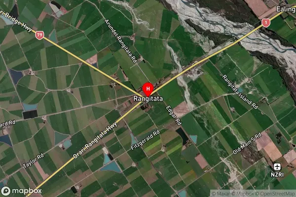 Rangitata,Canterbury Satellite Map