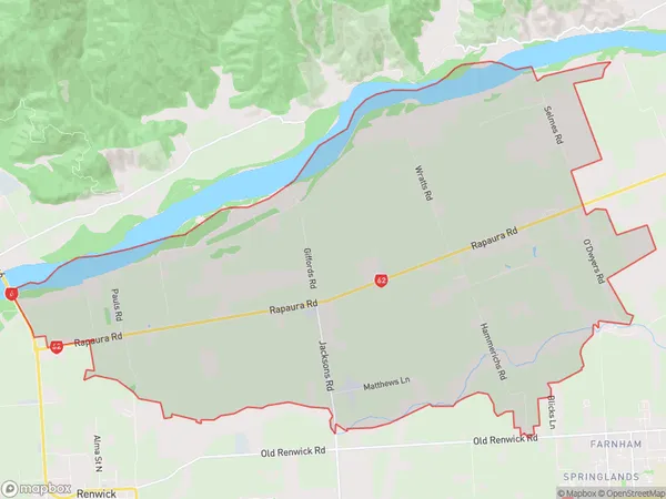 ZipCode 7273 Map for Rapaura