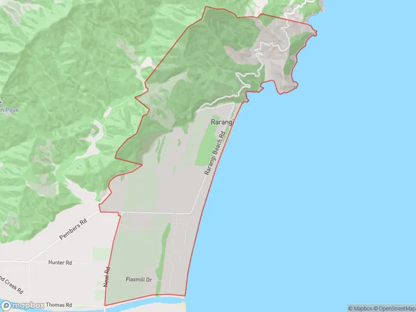 Rarangi, Marlborough Polygon Area Map