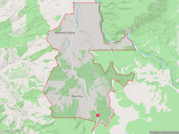 Raurimu, Manawatu-Wanganui Polygon Area Map