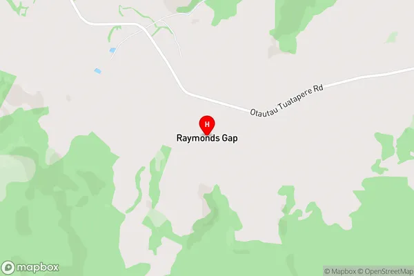 Raymonds Gap,Southland Area Map