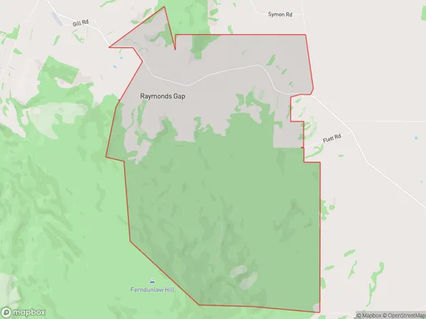 Raymonds Gap, Southland Polygon Area Map