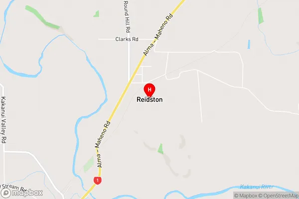 Reidston,Otago Area Map