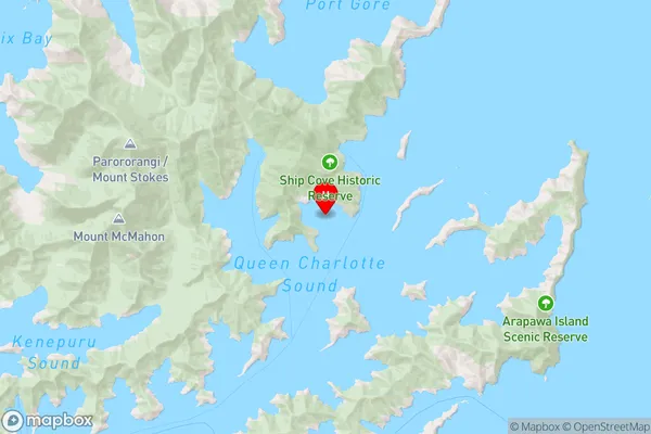 Resolution Bay,Marlborough Region Map