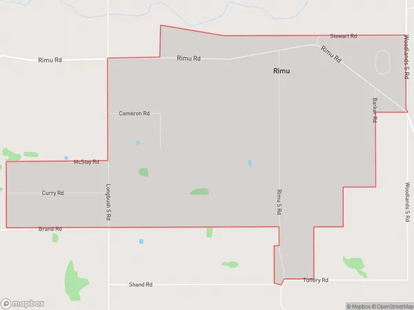 Rimu, Southland Polygon Area Map