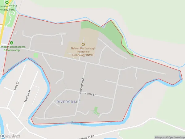 Riversdale, Marlborough Polygon Area Map