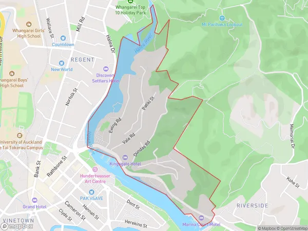 Riverside, Northland Polygon Area Map