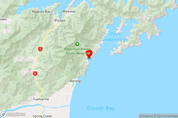 Robin Hood Bay,Marlborough Region Map