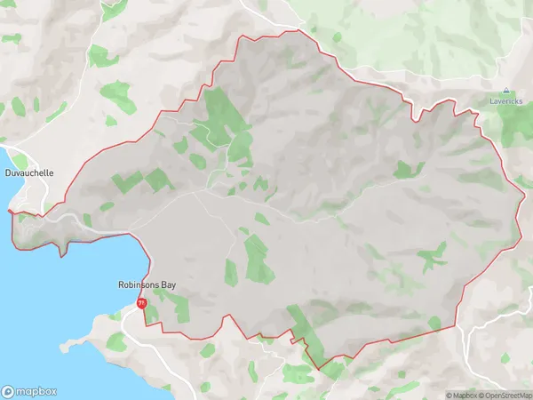 Robinsons Bay, Canterbury Polygon Area Map