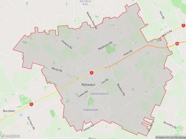 ZipCode 7614 Map for Rolleston