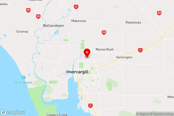 Rosedale,Southland Region Map